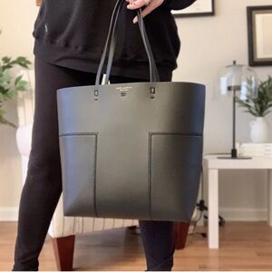 NWT TORY BURCH BLOCK-T N/S LARGE LEATHER TOTE W/POUCH